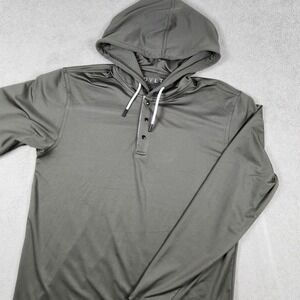 BYLT Premium Basics The Circuit Hooded Henley Mens size M Long Sleeve Shirt
